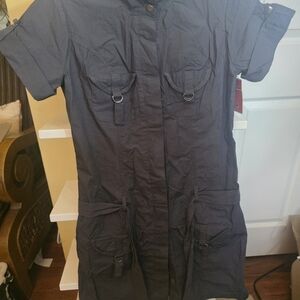 H&M Black Button-Up Jumpsuit